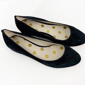 Boden Black Suede Polka-Dot Lined Ballet Flats